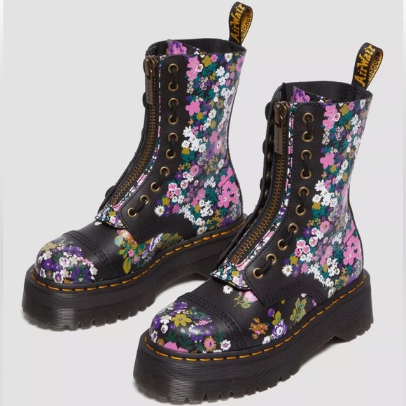 DR. MARTENS SINCLAIR LIMITED EDITION FLORAL ROSES PLATFORM BOOTS SIZE 8 NEW - Picture 13 of 15